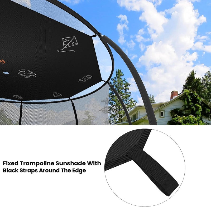 jumpfly Trampoline Shade Cover, Trampolines Cover for 14FT 6 Straight Pole Round Trampolines Sun Protection, Easy to Install,Trampoline Accessories for Backyard Playground - Image 3